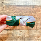 No Brand Gray/Green Color Block Knot Headband