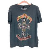 Topshop And Finally Guns and Roses with Knotted Sleeves Tee- Size 4