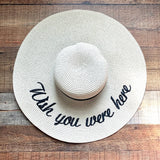 No Brand "Wish You Were Here" Wide Brim Paper Hat