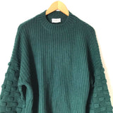 Fable Teal Knit Mock Neck Sweater- Size S