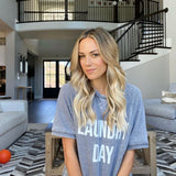 No Brand Grey “Laundry Day” Short Sleeve Top- Size S (Jana)
