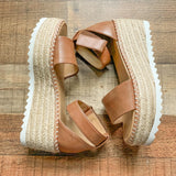 Soda Brown Espadrille Platform Sandals- Size 8.5 (see notes)