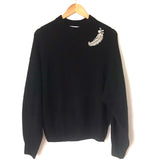 H&M Black Sweater with Broach Detail-Size S