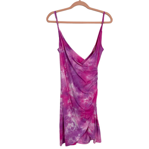 Lovers & Friends Pink/Purple Tie Dye Side Ruched Dress NWT- Size M