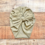 No Brand Olive Bow Headwrap- Size ~0-6M (see notes)