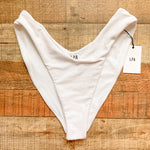 LPA White Ribbed Bikini Bottoms NWT- Size L (sold out online, we have matching top)