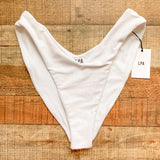 LPA White Ribbed Bikini Bottoms NWT- Size L (sold out online, we have matching top)