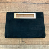 Lisi Lerch Black Suede Like Clutch Bag