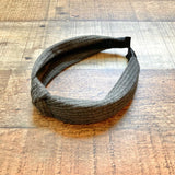 No Brand Charcoal Gray Ribbed Knit Knot Headband
