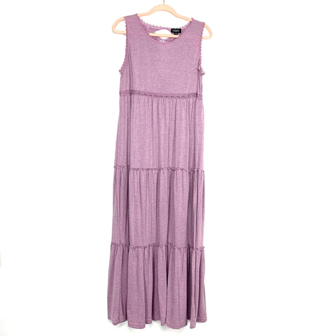 GiGio Purple Crochet Lace Detail Maxi Dress- Size S (see notes)