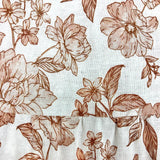 Petal + Pup Brown Floral Linen Tiered Midi Dress NWT- Size 10 (see notes)