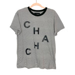 Ell and Emm Black/White Striped Cha Cha Top- Size S