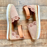 See By Chloe Leather Embroidered Detail Closed Toe Espadrilles- Size 40