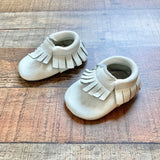 Bird Rock Baby White Fringe Moccasins- Size 3