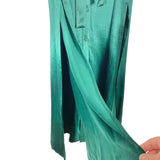 L'Academie Green Satin Button Up Belted Front Slit Dress NWT- Size M (sold out online)
