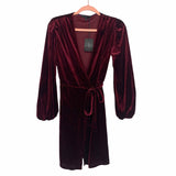 Gibson Look Wine Velvet Wrap Dress NWT- Size XS