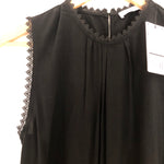 MNG Black Pleated Lace Detail Tank NWT- Size S
