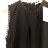MNG Black Pleated Lace Detail Tank NWT- Size S