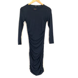 Theory Navy Jersey Cotton Ruched Dress- Size S