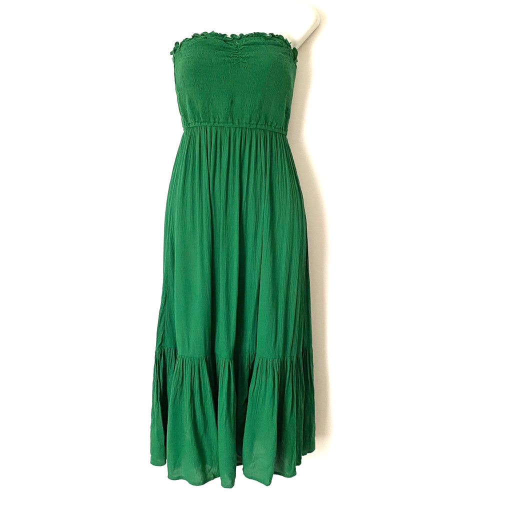 Aerie Green Smocked Bodice Strapless Dress- Size XS – The Saved Collection