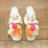 No Brand Canvas Tassel Pom Pom Espadrille Flat- Size 7 (Like New Condition!)