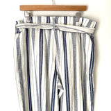 A New Approach Striped Paperbag Waist Pants- Size XL (Inseam 25") see notes