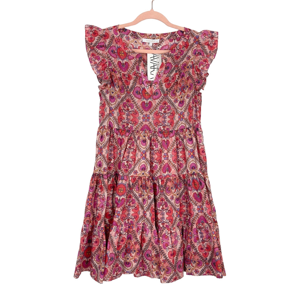 olivaceous pink floral dress EUC Pink/purple Floral Olivaceous Dress size LG