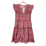 Olivaceous Pink Floral Pattern Ruffle Sleeve Tiered Laurel Dress NWT- Size S (sold out online)