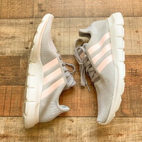 Adidas Gray/Pink Mesh Sneakers- Size 8