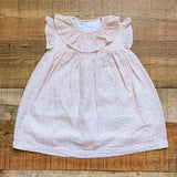 Pukatuka Pink/White Striped with Ruffle Collar Linen Dress- Size 3