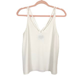 Topshop White with Double Straps Cami- Size 6 (see notes)