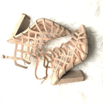 Wild Diva Strapy Nude Block Heel- Size 5.5