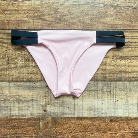 No Brand (Adore Me) Pink and Black Bikini Bottoms- Size ~S (see notes, we have matching top)