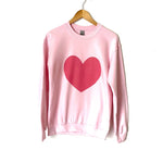 Gildan Pink Heart Pullover- Size S