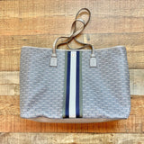 Tory Burch Gray Heron Gemini Link Coated Canvas Tote (sold out online)