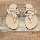 No Brand White Bohemia Summer Beach Flat Sandals NWT- Size 37