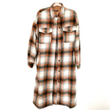 Nasty Gal Camel Plaid Long Coat NWT- Size S