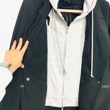 Stella Luce Black Blazer With Detachable Grey Hood- Size L