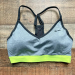 Pre-owned Nike Heathered Grey/Neon/Black Padded Sports Bra- Size ~S (see notes)