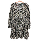 Vero Moda Black/White Floral Long Sleeve Babydoll Dress- Size M