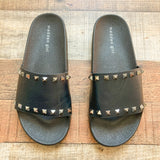 Madden Girl Black Studded Slide Sandals- Size 9 (BRAND NEW)