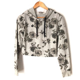 Adam Levine Floral Cropped Hooded Sweatshirt- Size XS