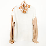 AndTheWhy Cream and Animal Print Sweater NWT- Size S/M