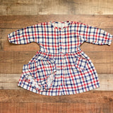 No Brand Red/White/Blue Reversible Dress with Matching Reversible Bloomers- Size 3