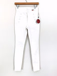 Express White Super High Rise Button Front Ankle Legging NWT- Size 2R (Inseam 26”)