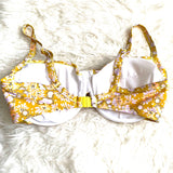 Lilly & Lime Mustard Floral Bikini Top- Size 16E (TOP ONLY)