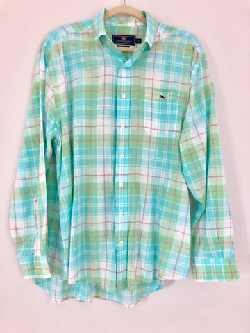 Vineyard Vines Classic Fit Lightweight Tucker Plaid Shirt- Size L