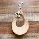 Target Natural Straw Raw Edge Visor Hat with Adjustable Tie Back