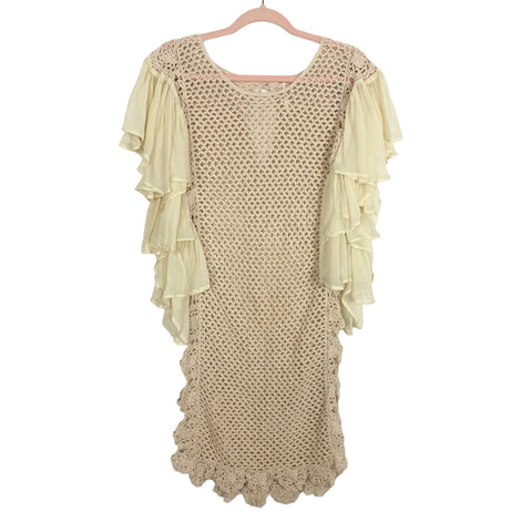 Free People Cream Ruffle Sleeve Dress- Size S (see notes, sold out onl –  The Saved Collection