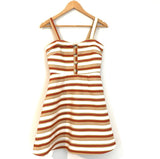 Miami Yellow, Red and Beige Striped Dress with Button Up Detail NWT- Size XS